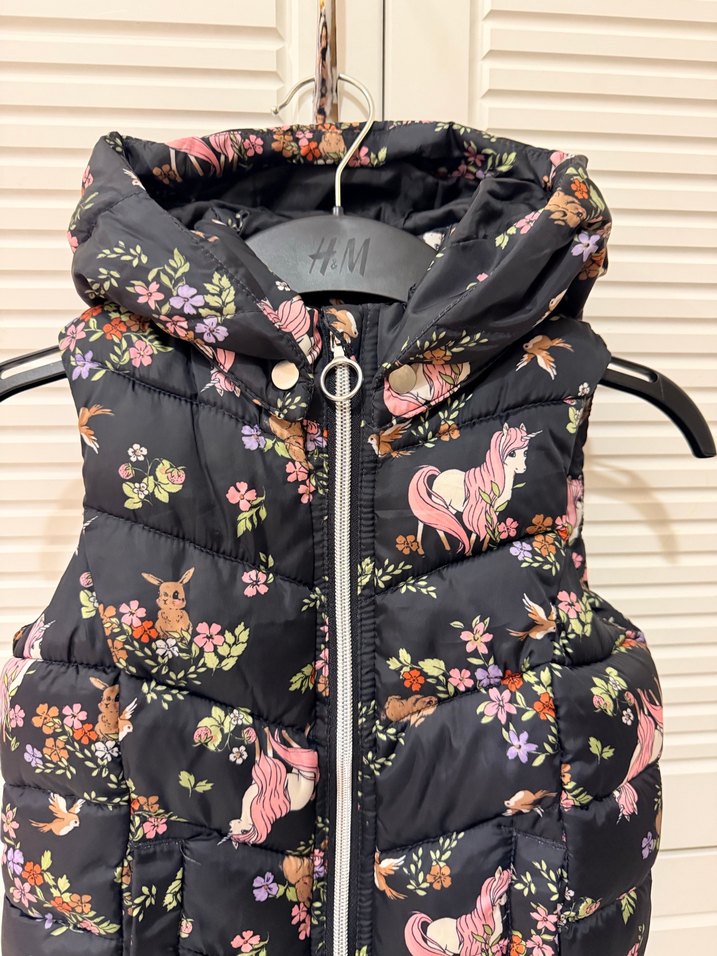 H&M Kız Çocuk Çok Renkli Kapüşonlu Yelek - Görsel 5