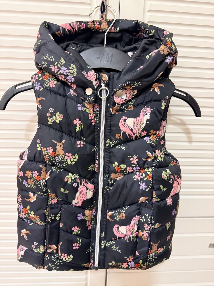 H&M Kız Çocuk Çok Renkli Kapüşonlu Yelek - Görsel 2