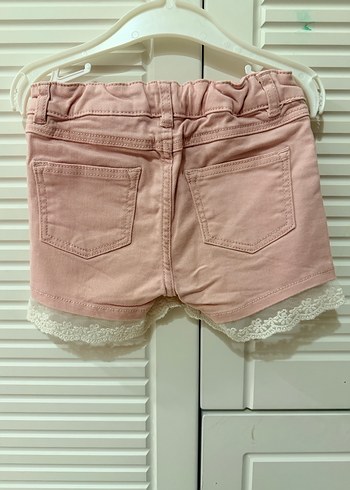H&M Kız Çocuk Pembe Dantelli Pamuk Şort - Görsel 6