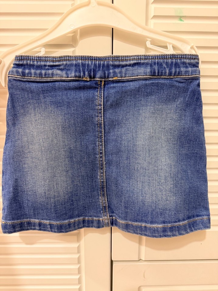 Mamino Düğmeli Açık Mavi Kız Çocuk Denim Etek - Görsel 5