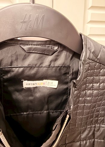 Koton Siyah Kız Çocuk Fermuarlı Deri Mont - Görsel 4