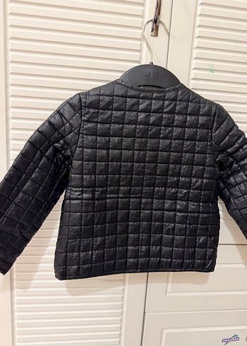 Koton Siyah Kız Çocuk Fermuarlı Deri Mont - Görsel 6