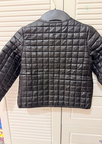 Koton Siyah Kız Çocuk Fermuarlı Deri Mont - Görsel 5