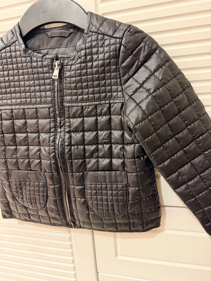 Koton Siyah Kız Çocuk Fermuarlı Deri Mont - Görsel 3