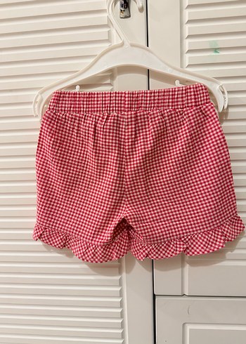 Mamino Kız Çocuk Kırmızı Nakışlı Dantel Şort - Görsel 6