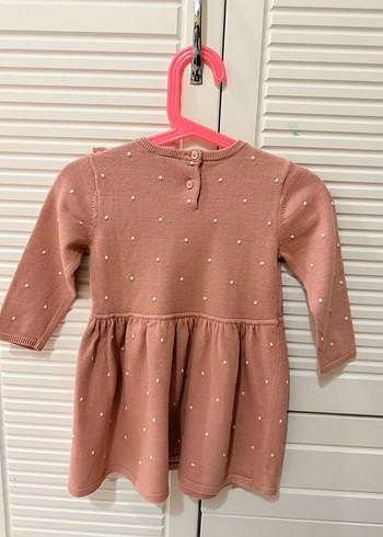 H&M Uzun Kollu Fırfırlı Pembe Kız Çocuk Elbise - Görsel 5