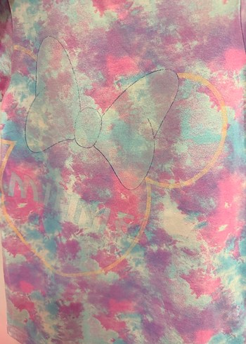 Minnie Mouse Kız Çocuk Pastel Batik Desenli Elbise - Görsel 2