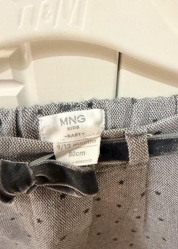 Mango Kemerli Gri Puantiyeli Kız Şortu - Görsel 5