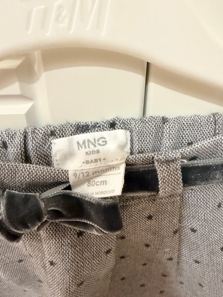 Mango Kemerli Gri Puantiyeli Kız Şortu - Görsel 5