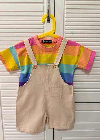 Bej Pamuklu Askılı kız Çocuk Tulum - Görsel 7