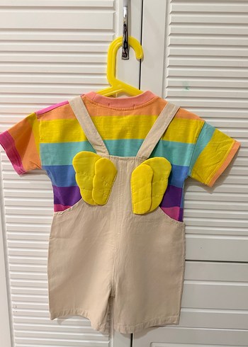 Bej Pamuklu Askılı kız Çocuk Tulum - Görsel 8