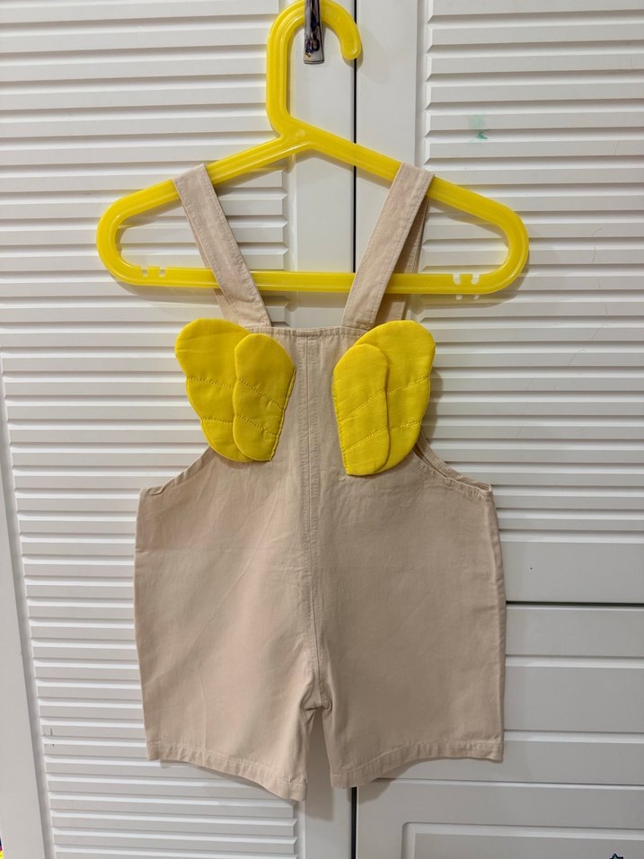 Bej Pamuklu Askılı kız Çocuk Tulum - Görsel 3