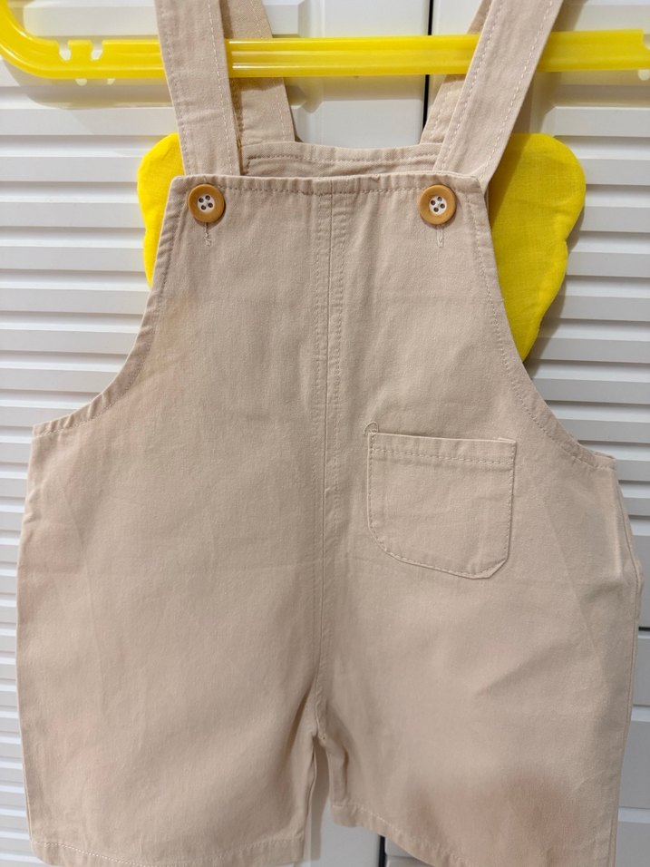 Bej Pamuklu Askılı kız Çocuk Tulum - Görsel 2