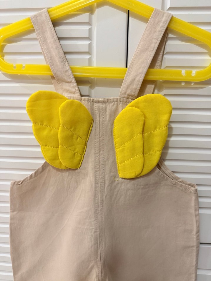 Bej Pamuklu Askılı kız Çocuk Tulum - Görsel 4