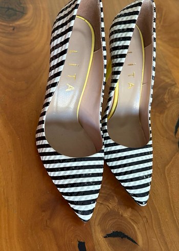 Diğer Sarı Topuklu Zebra Desenli Kadın Stiletto