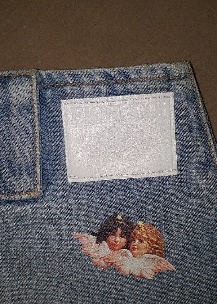 Fiorucci Angel Baskılı Kot Etek - Görsel 4