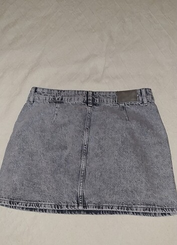 Zara Z195 ZARA suni incili denim gri kot etek