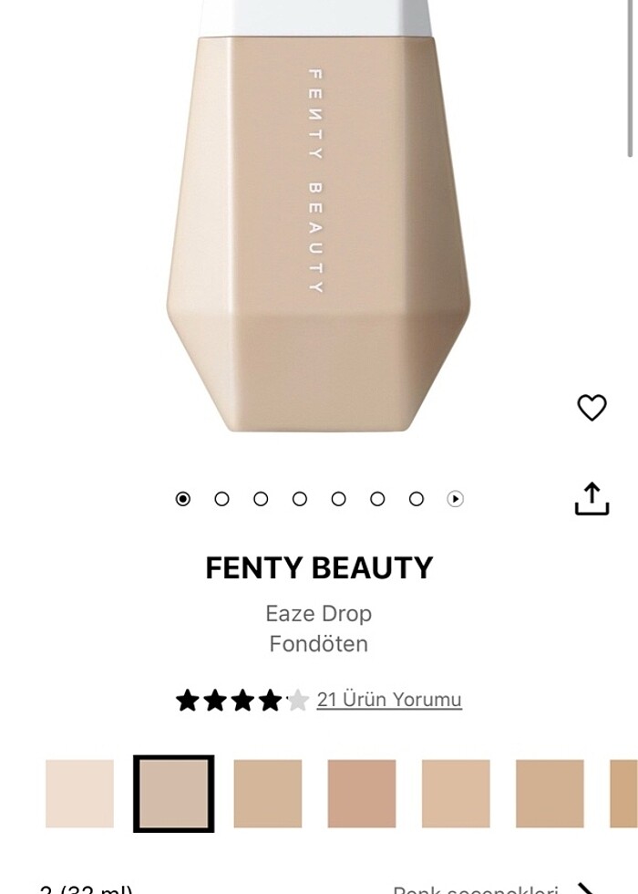 Fenty beauty eaze drop skin tint fondöten 2 numara - Görsel 3