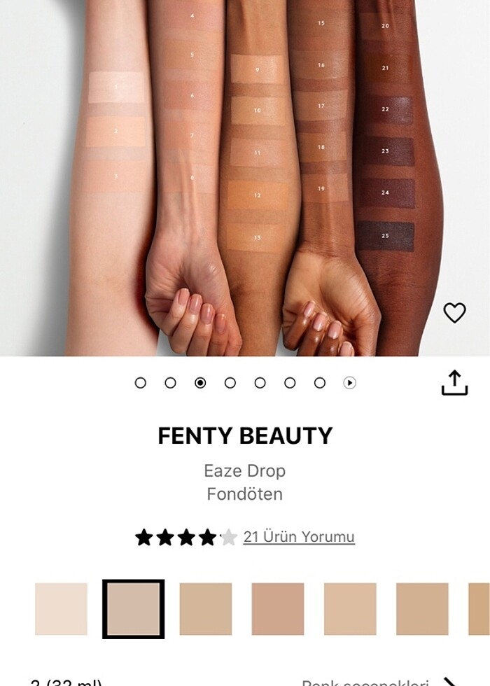 Fenty beauty eaze drop skin tint fondöten 2 numara - Görsel 4