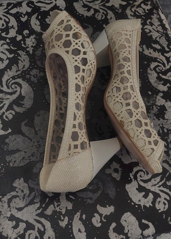 Bej Topuklu Kadın Ayakkabı - Görsel 3