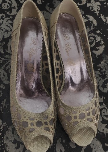 Bej Topuklu Kadın Ayakkabı - Görsel 6