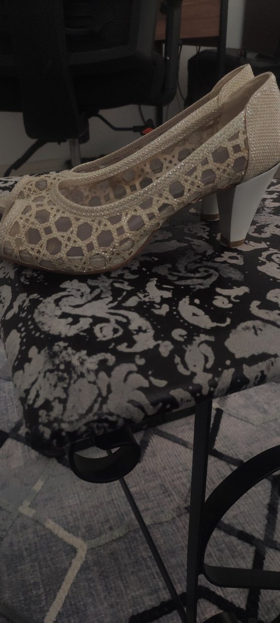 Bej Topuklu Kadın Ayakkabı - Görsel 5