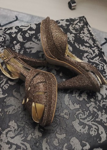 Kahverengi Yılan Desenli Platform Topuklu Kadın Ayakkabı - Görsel 7