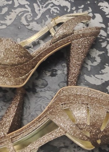 Kahverengi Yılan Desenli Platform Topuklu Kadın Ayakkabı - Görsel 5