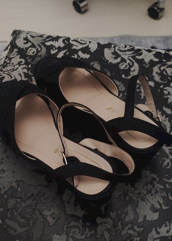 SiyahTopuklu Kadın Abiye Ayakkabı - Görsel 3