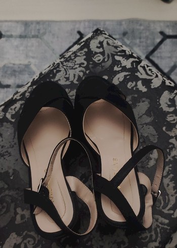 SiyahTopuklu Kadın Abiye Ayakkabı - Görsel 4