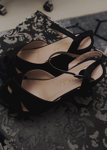 SiyahTopuklu Kadın Abiye Ayakkabı - Görsel 2