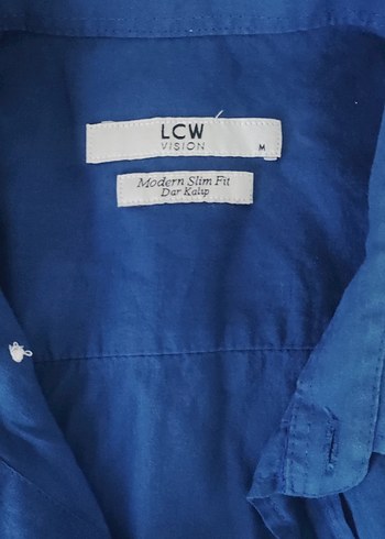 Mavi Keten Erkek Gömlek - Görsel 6