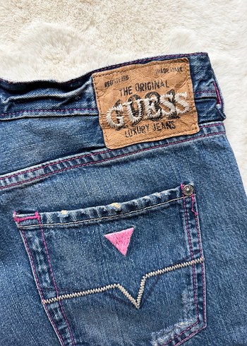 Guess Luxury Jeans Mavi Pembe Dikisli