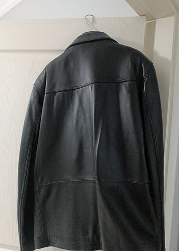 Erkek Siyah Deri Biker Ceket - Görsel 2