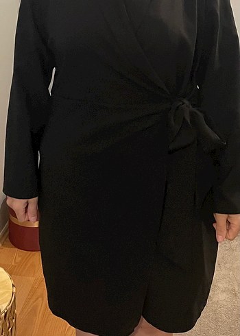 Siyah Midi Kadın İş Elbisesi - Görsel 2