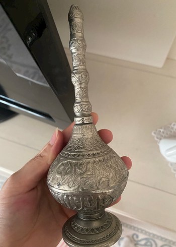 American Vintage Gri İşlemeli Metal Dekoratif Objeler