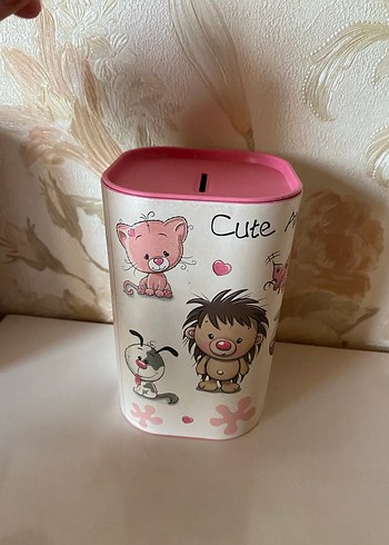 Pastel Pembe Hayvan Desenli Kumbara - Görsel 3