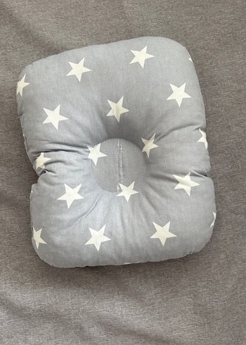 Nakışlı Gri Pamuk Bebek Uyku Minderi - Görsel 4