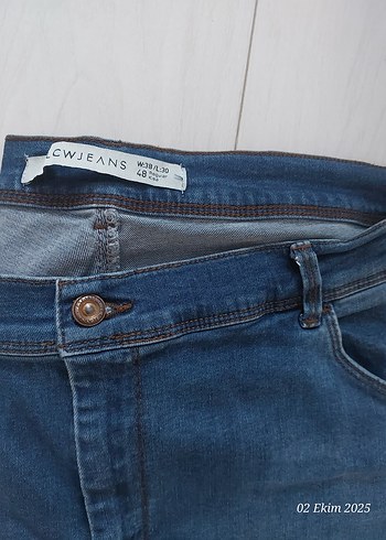 48 Beden Mavi Regular Fit Midi Kadın Kot Pantolon