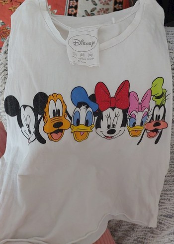 Disney Baskılı Beyaz Kız Tişörtü