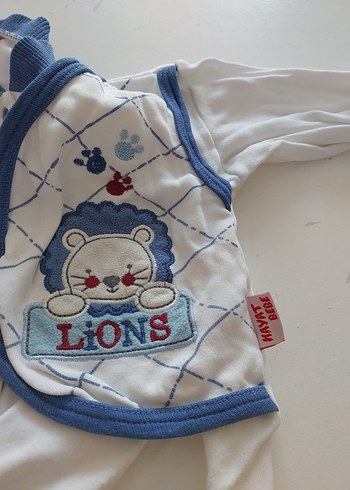 Yenidoğan Beden Uzun Kollu Beyaz Erkek Bebek Tulum