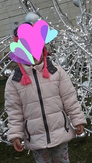 pudra pembe 5-6 yas kiz cocuk mont 