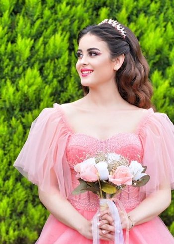 Abiye Pudra Pembe Straplez Uzun Bohem Gelinlik