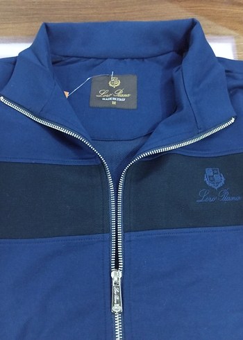 Loro Piana Koyu Mavi Erkek  Eşofman Takımı Fermuarlı - Görsel 3