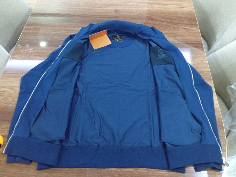 Loro Piana Koyu Mavi Erkek  Eşofman Takımı Fermuarlı - Görsel 4