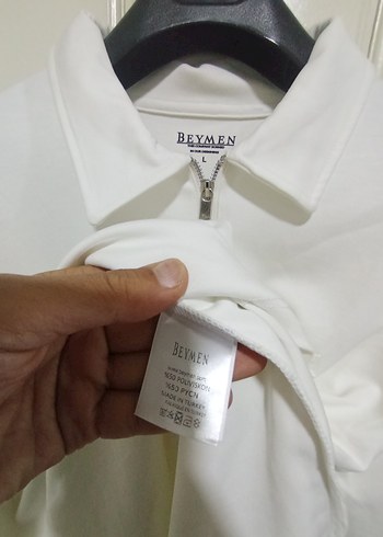 Beymen Beyaz Fermuarli Uzun  Kollu Polo Swet - Görsel 5
