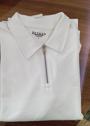 Beymen Beyaz Fermuarli Uzun  Kollu Polo Swet - Görsel 3