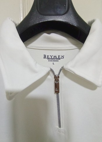 Beymen Beyaz Fermuarli Uzun  Kollu Polo Swet - Görsel 4