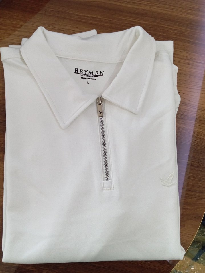 Beymen Beyaz Fermuarli Uzun  Kollu Polo Swet - Görsel 3