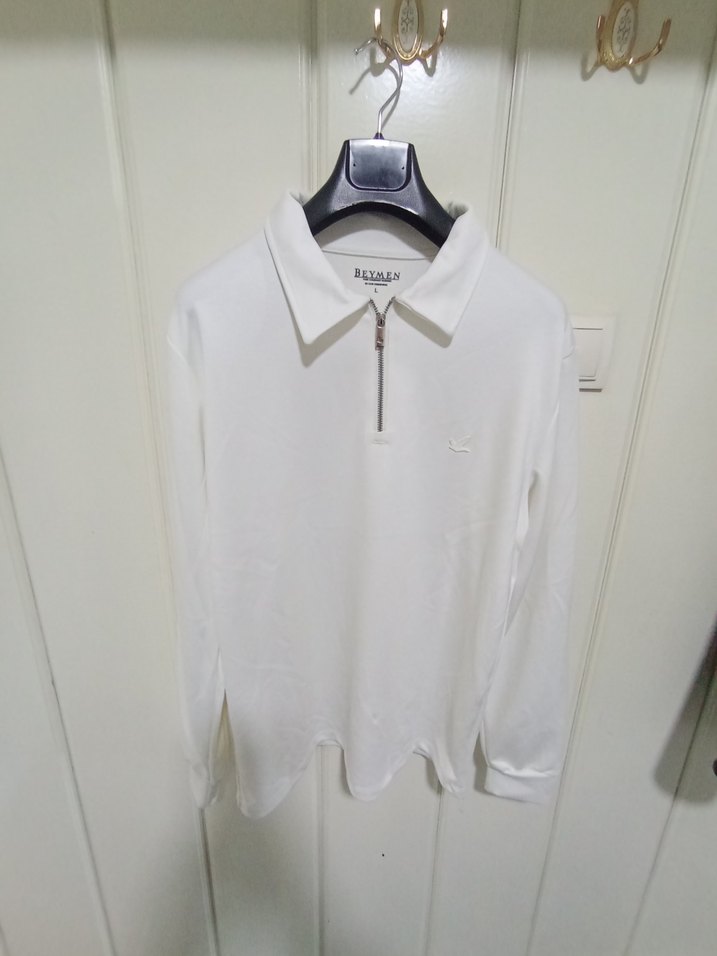 Beymen Beyaz Fermuarli Uzun  Kollu Polo Swet - Görsel 2